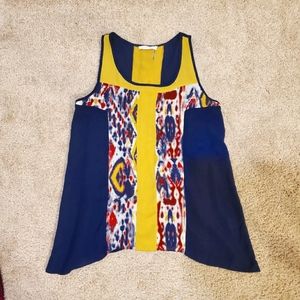Le Sample Multicolor Shark Hem Blouse Size XS
